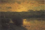 George Inness Sunset on the Passaic painting